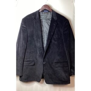Stafford Essentials Mens Black‎ Corduroy Blazer Jacket Size XL